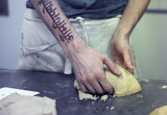 E5 founder Ben Mackinnon shaping dough