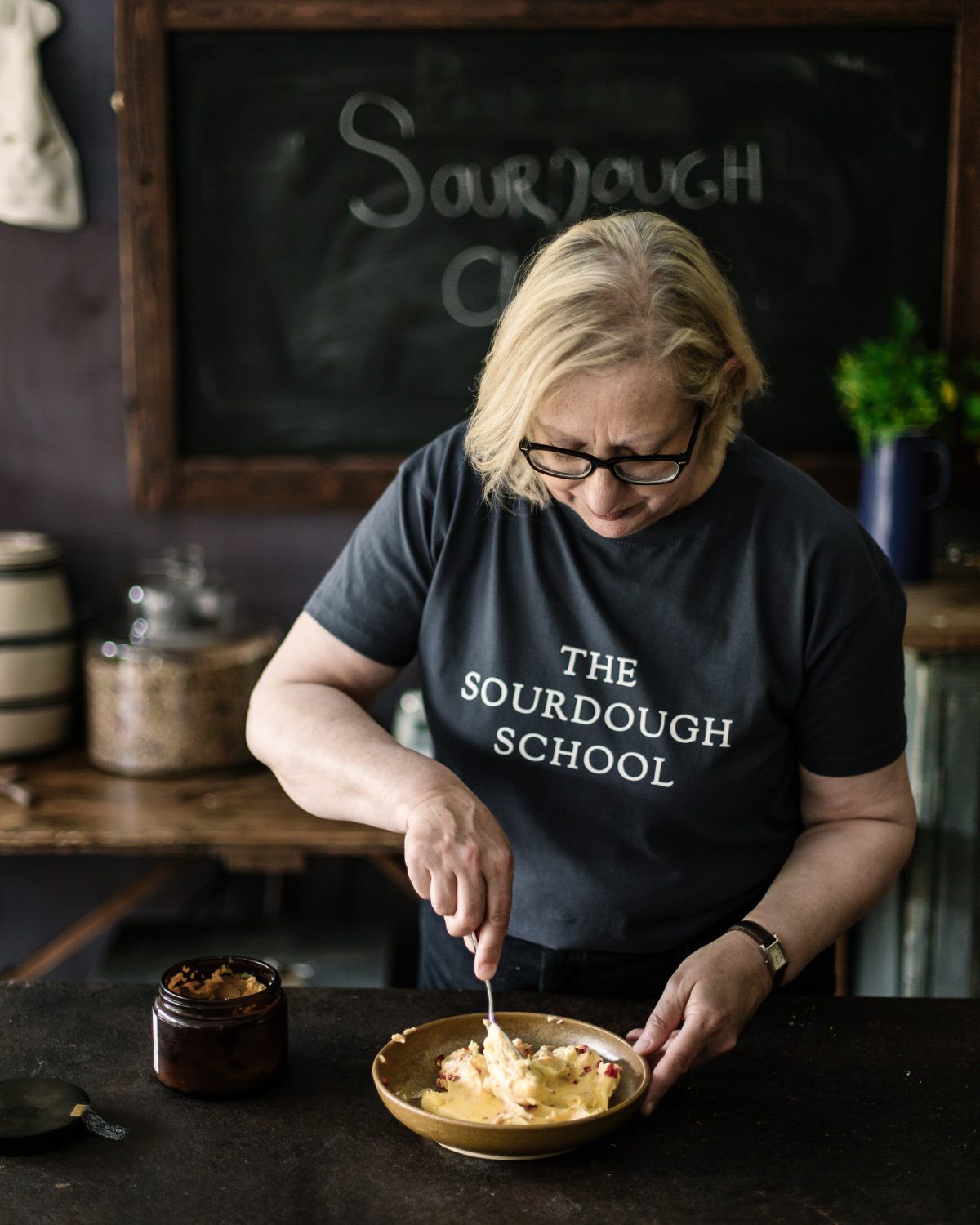 Sourdough School t-shirt Limited Edition - Navy Blue with white text - Image 5