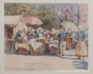 1802 – britany – selling bread – france 1802 – Selling bread in Brittany - France