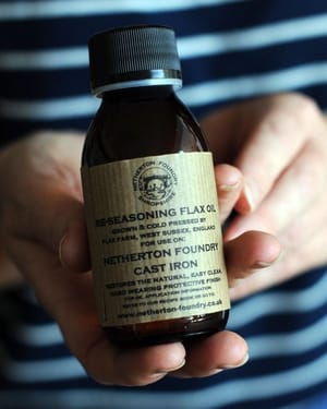 Flaxseed oil for our Spun Iron Cloche