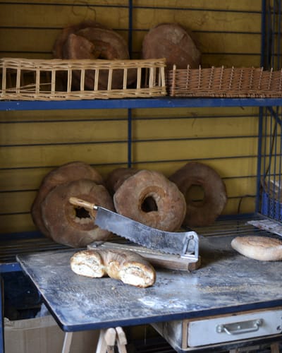 sourdough being cut in france
