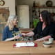 Felicity Spector and Dr Vanessa kimbell Chatting about The New book a the table - Bread and war