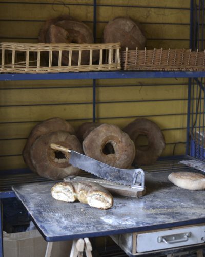 sourdough being cut in france