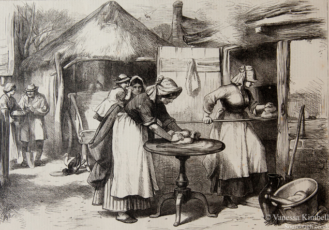 Kneading bread 1872, Wiltshire