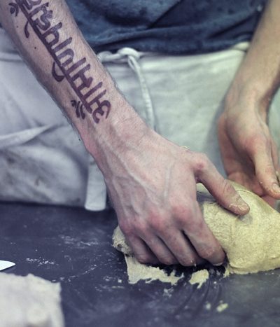 E5 founder Ben Mackinnon shaping dough