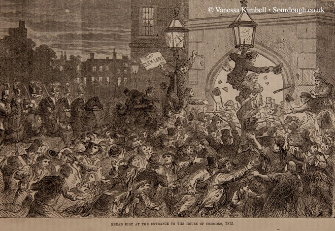 1815 Bread riots at the entrance to the house of Commons.