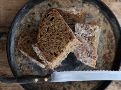 freshly cut sourdough