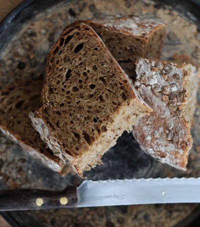 freshly cut sourdough