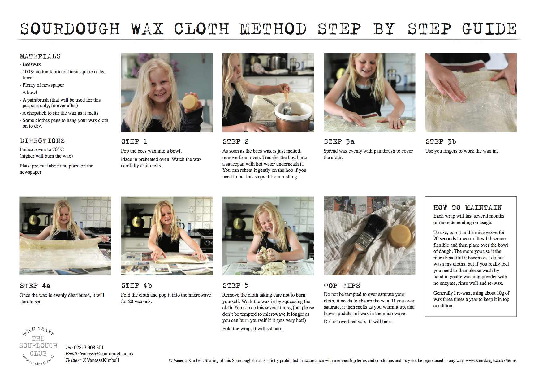 Sourdough wax cloth method