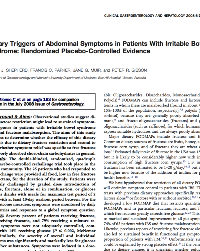 Triggers of IBS symptoms