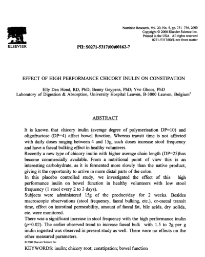 Inulin and constipation