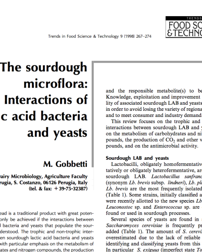Sourdough microflora: Interactions of lactic acid bacteria and yeasts