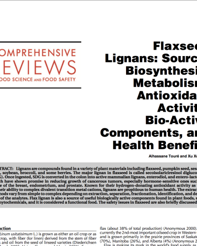 Flaxseed lignans and its use in sourdough bread
