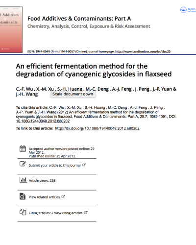 Potential use of sourdough in imroving the bioavailability of flaxseed nutrients