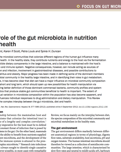 Diet and the gut microbiome