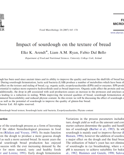 Functional characteristics of sourdough breads