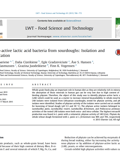 Sourdough and mineral bioavailability