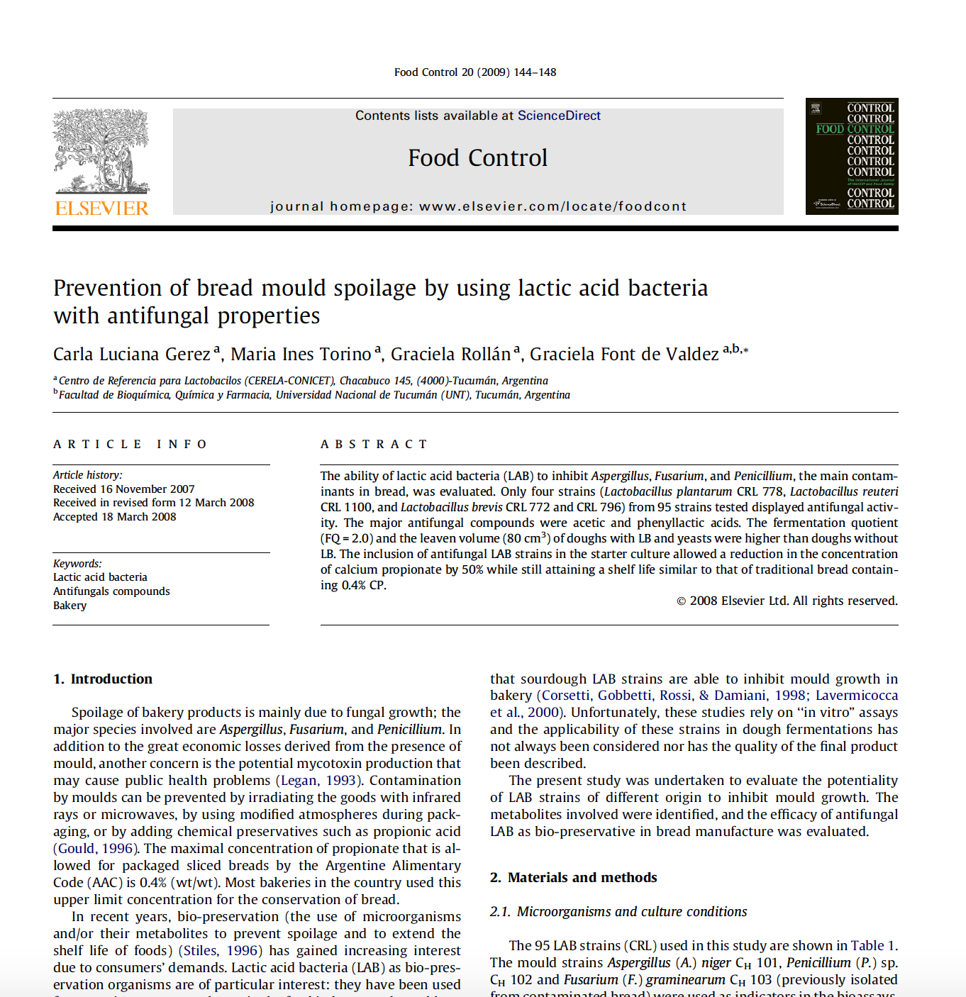 Lactic acid bacteria with antifungal properties helps increase the