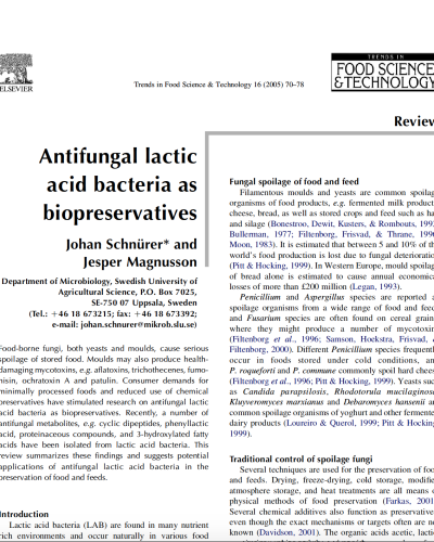 Lactic acid bacteria and shelf life