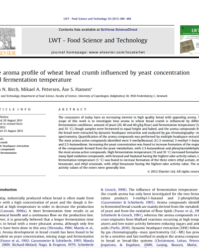 contribution of yeast on aroma and flavour