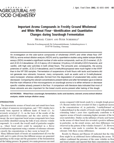 wheat flour and aroma compounds