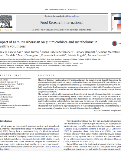 khorasan wheat and the gut micro biome