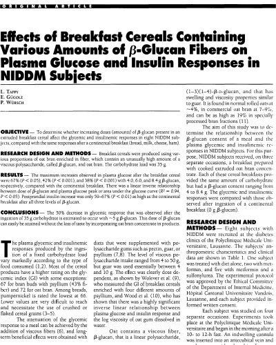 beta glucan and diabetes