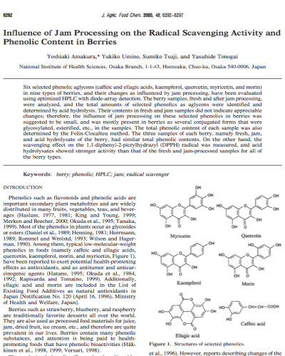 phenolics during jam making