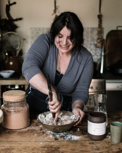 Mixing sourdough bread