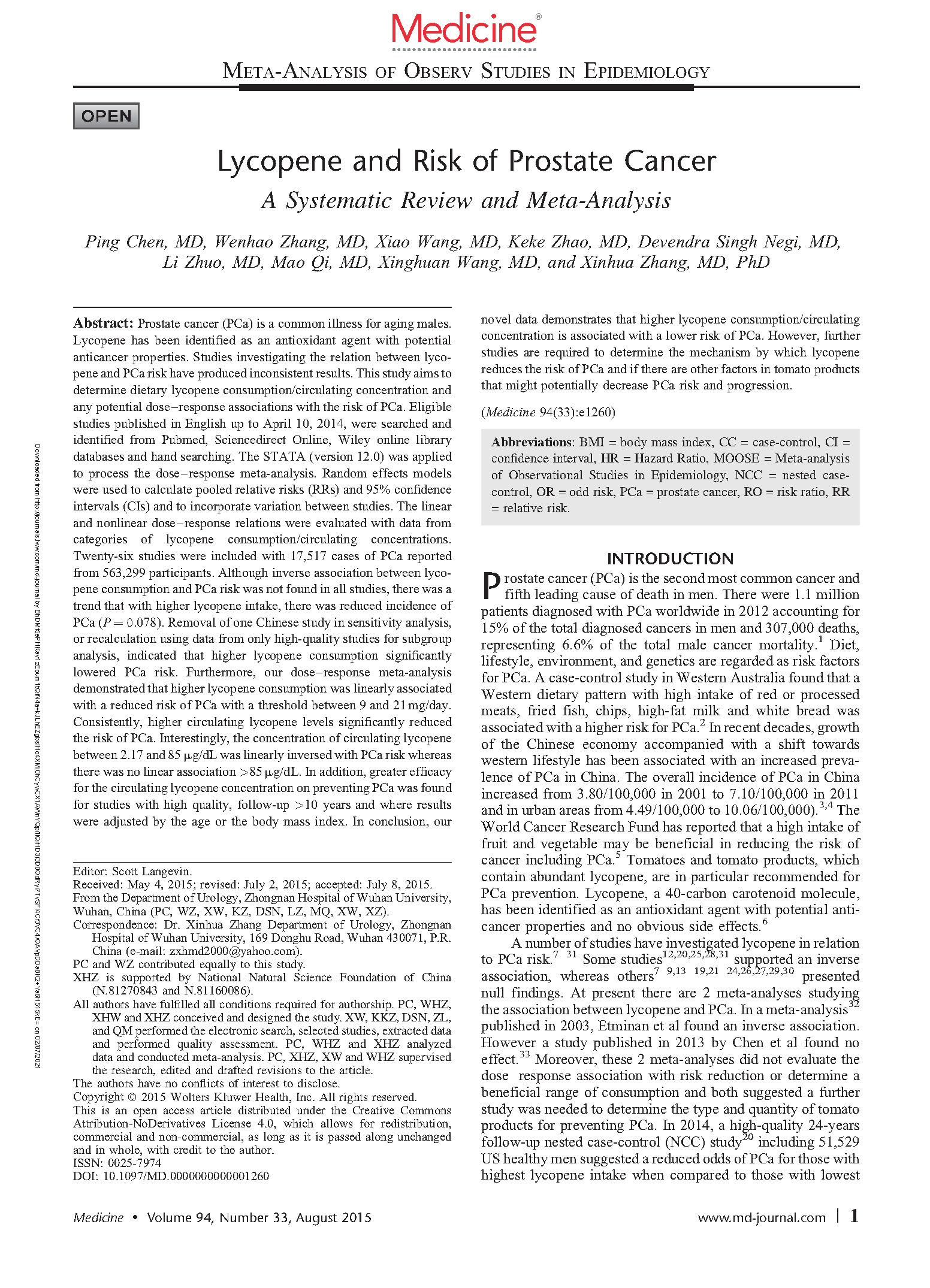 Lycopene and Risk of Prostate Cancer Vanessa Kimbell's Guide to