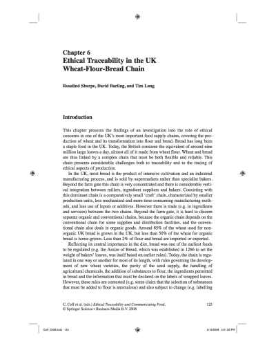 Ethical traceability in the UK wheat-flour-bread chain