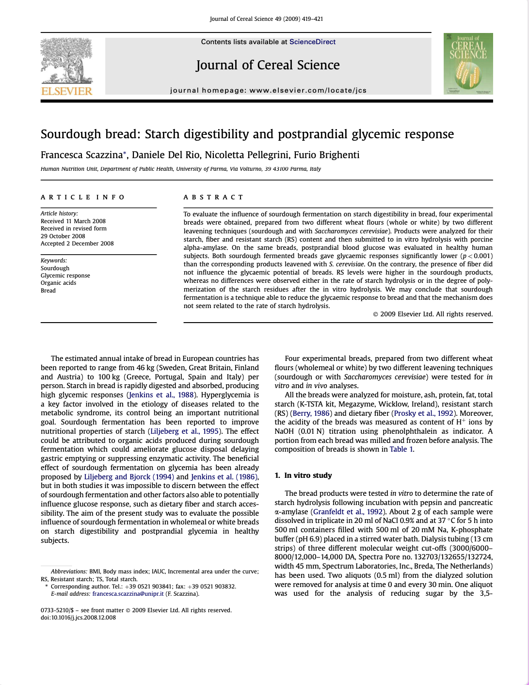 Sourdough Bread Starch digestibility and postprandial glycemic response The Definitive Guide