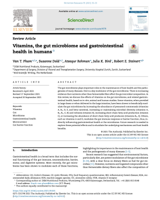 Vitamins, the gut microbiome and gastrointestinal health in humans