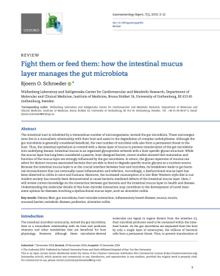 Fight them or feed them: how the intestinal mucus layer manages the gut microbiota