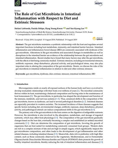 The Role of Gut Microbiota in Intestinal Inflammation with Respect to Diet and Extrinsic Stressors