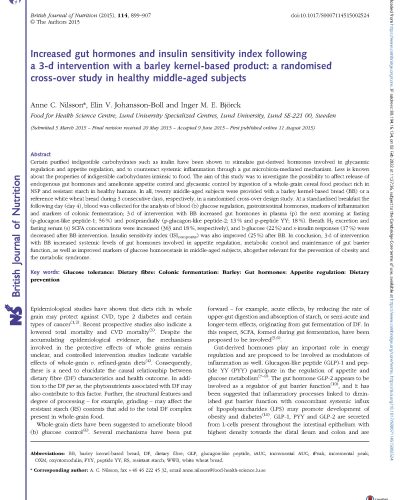 barley insulin sensitivity