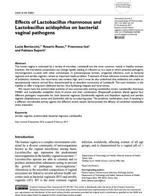 Effects of Lactobacillus rhamnosus and Lactobacillus acidophilus on bacterial vaginal pathogens