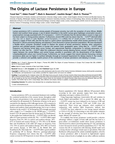 The Origins of Lactase Persistence in Europe