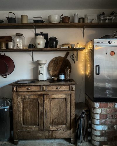 The sourdough school dresser and oven internal shot of the baking area