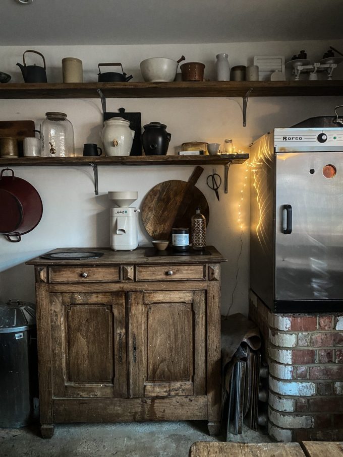 The sourdough school dresser and oven internal shot of the baking area