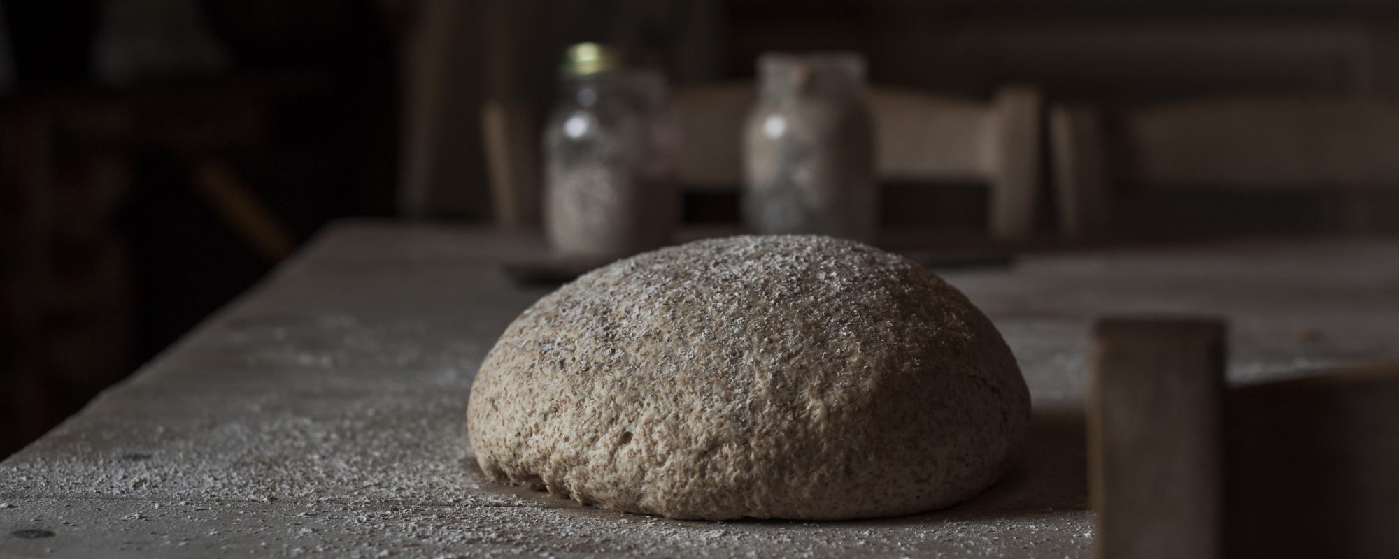 baking in italy  - bread a the kitchen table